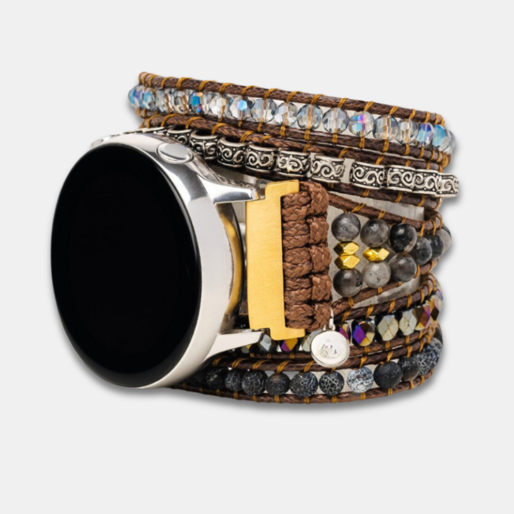 Bracelet Clair de Lune en Pierre Naturelle d'Onyx pour Samsung Galaxy Watch