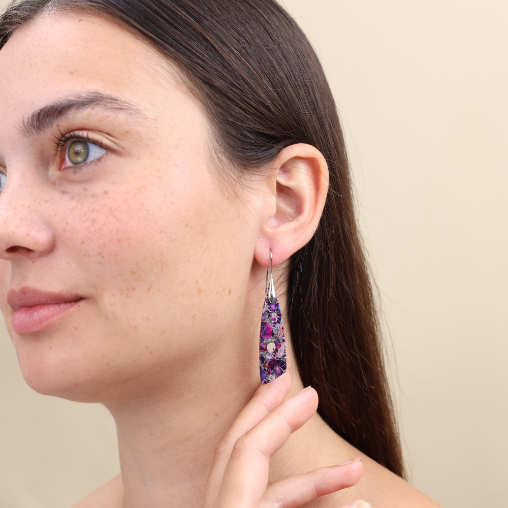 Boucles d'Oreilles Visions d'Alix - Géométrie Impériale et Pierre Naturelle