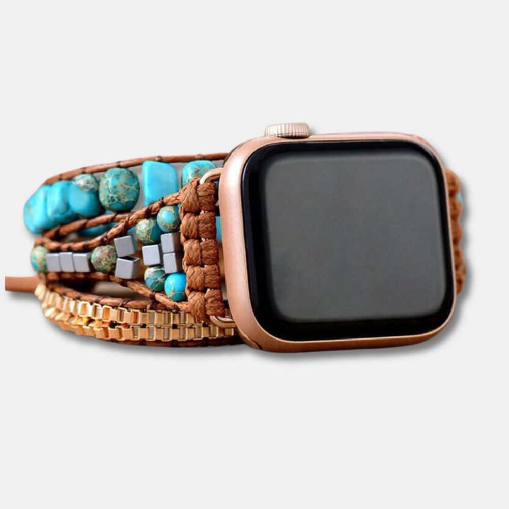 Bracelet Énergie en Turquoise Naturelle pour Apple Watch