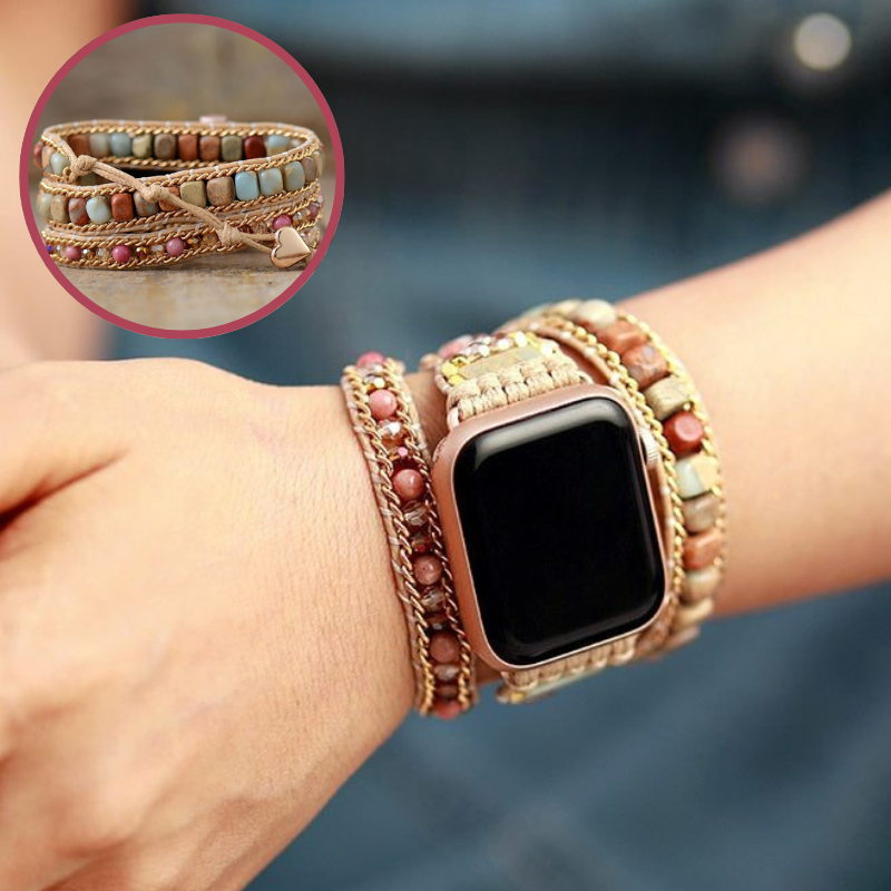 Bracelet Charmant en Jaspe Naturel pour Apple Watch