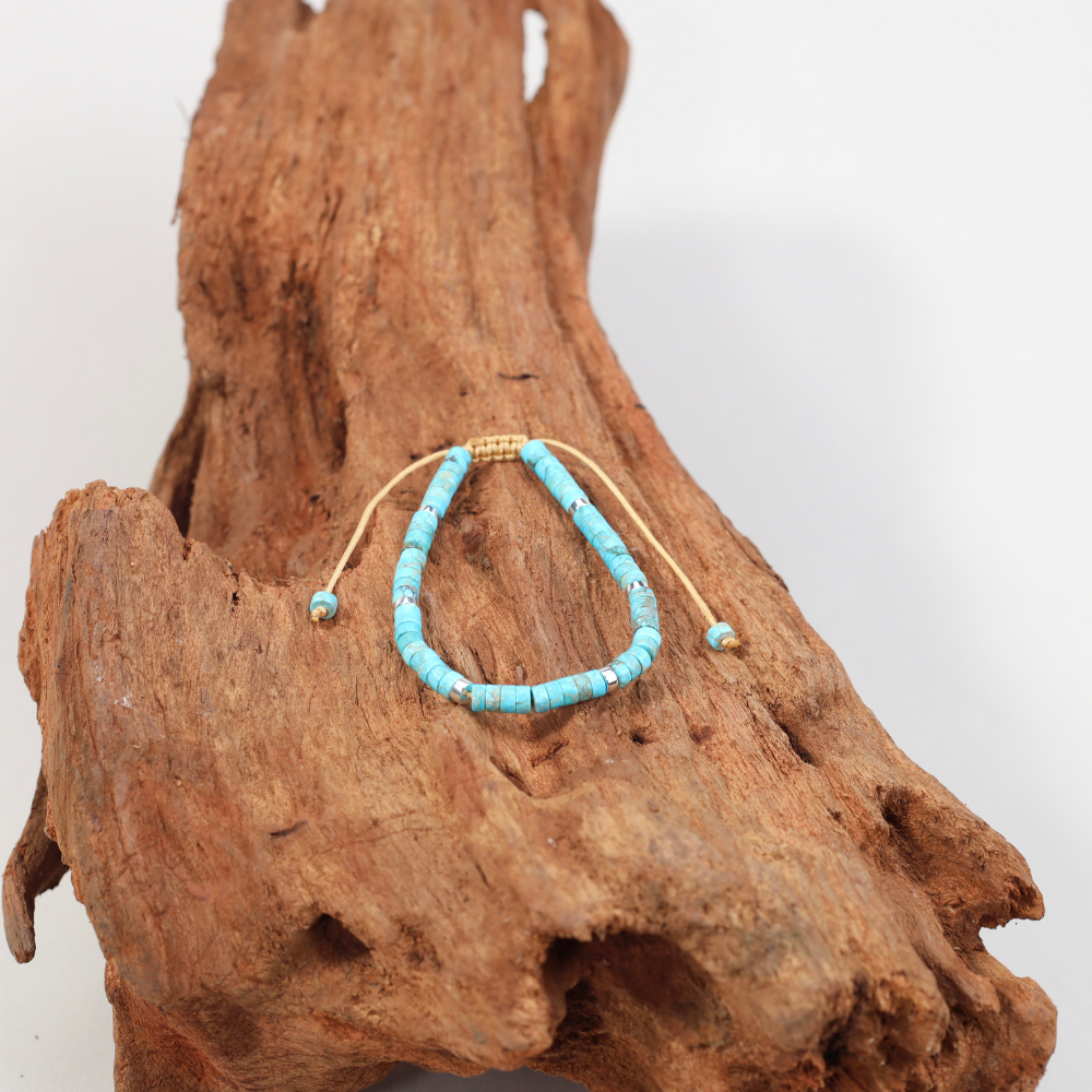 Bracelet Turquoise Maxime - Pierre Naturelle de Jaspe Sédiment Marin