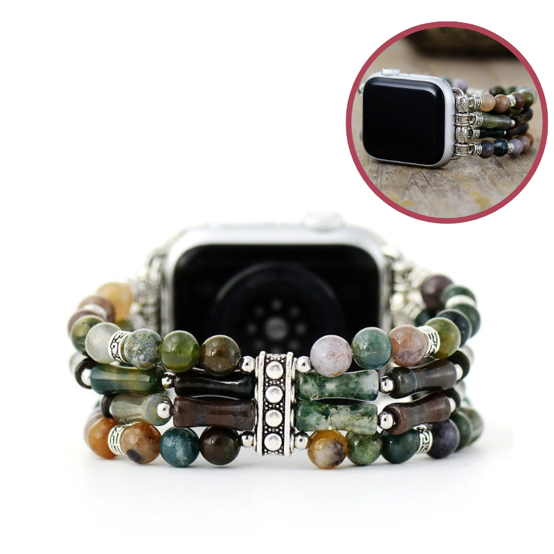 Bracelet en Agate Naturelle Vintage pour Apple Watch