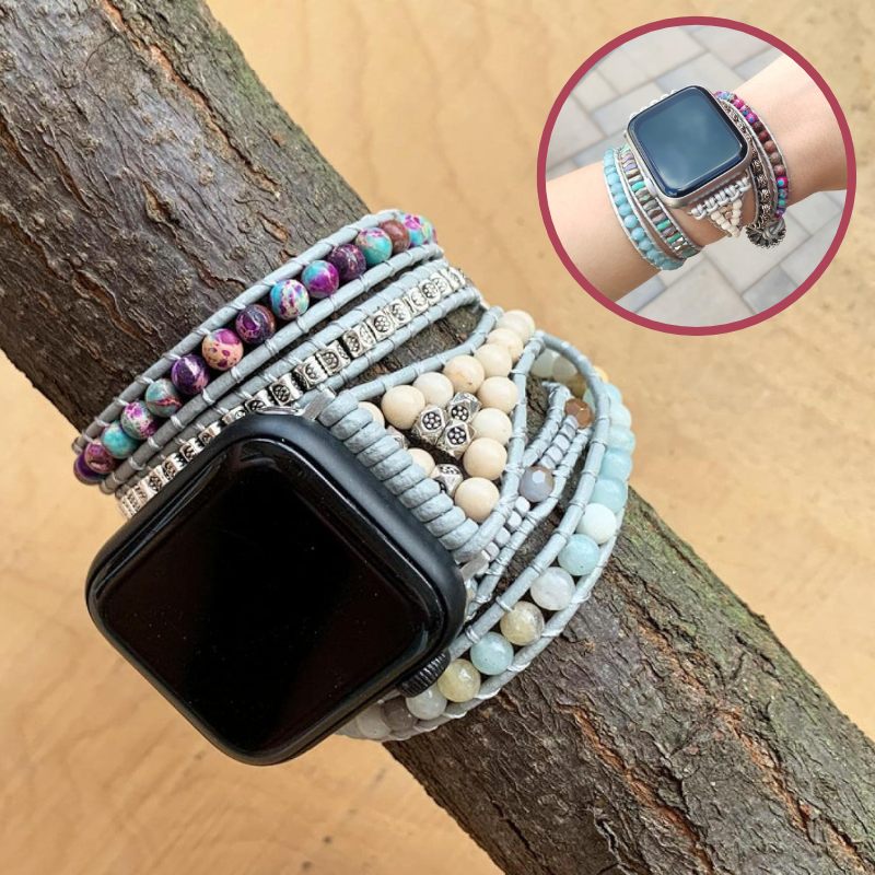 Bracelet Pierre Naturelle de Jaspe Océan pour Apple Watch