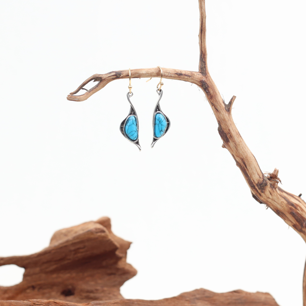 Boucles d'Oreilles Eugénie - Pierre Naturelle de Turquoise