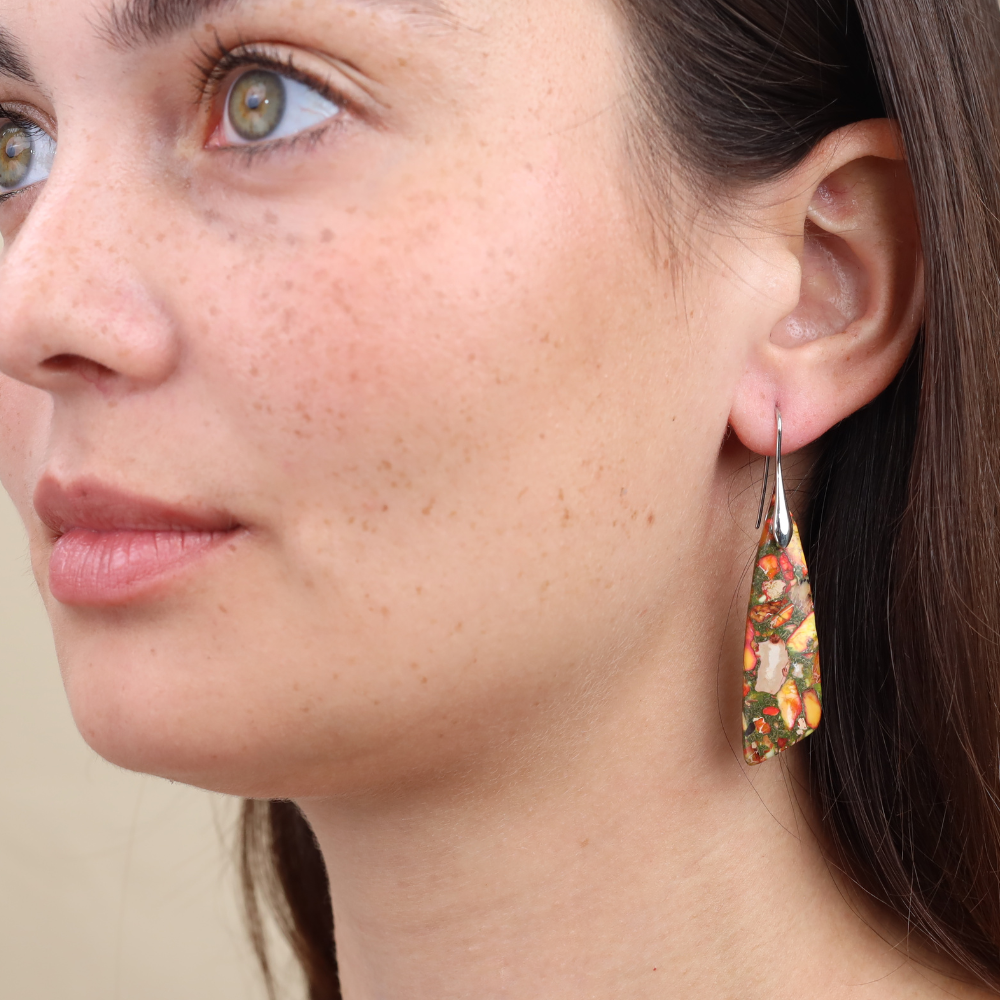 Boucles d'Oreilles Visions d'Alix - Géométrie Impériale et Pierre Naturelle