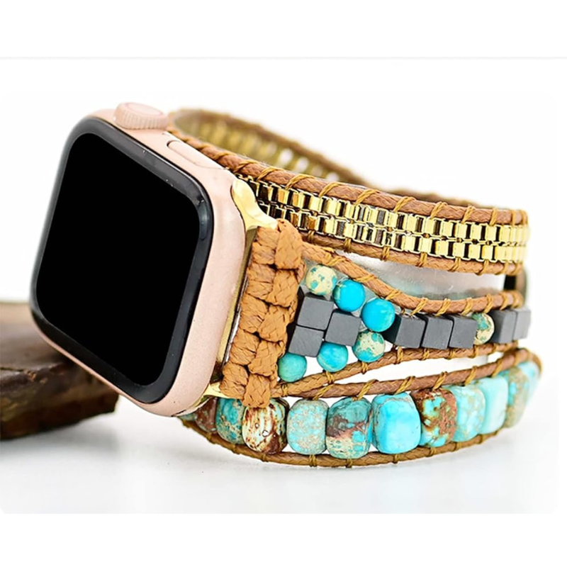 Bracelet Énergie en Turquoise Naturelle pour Apple Watch