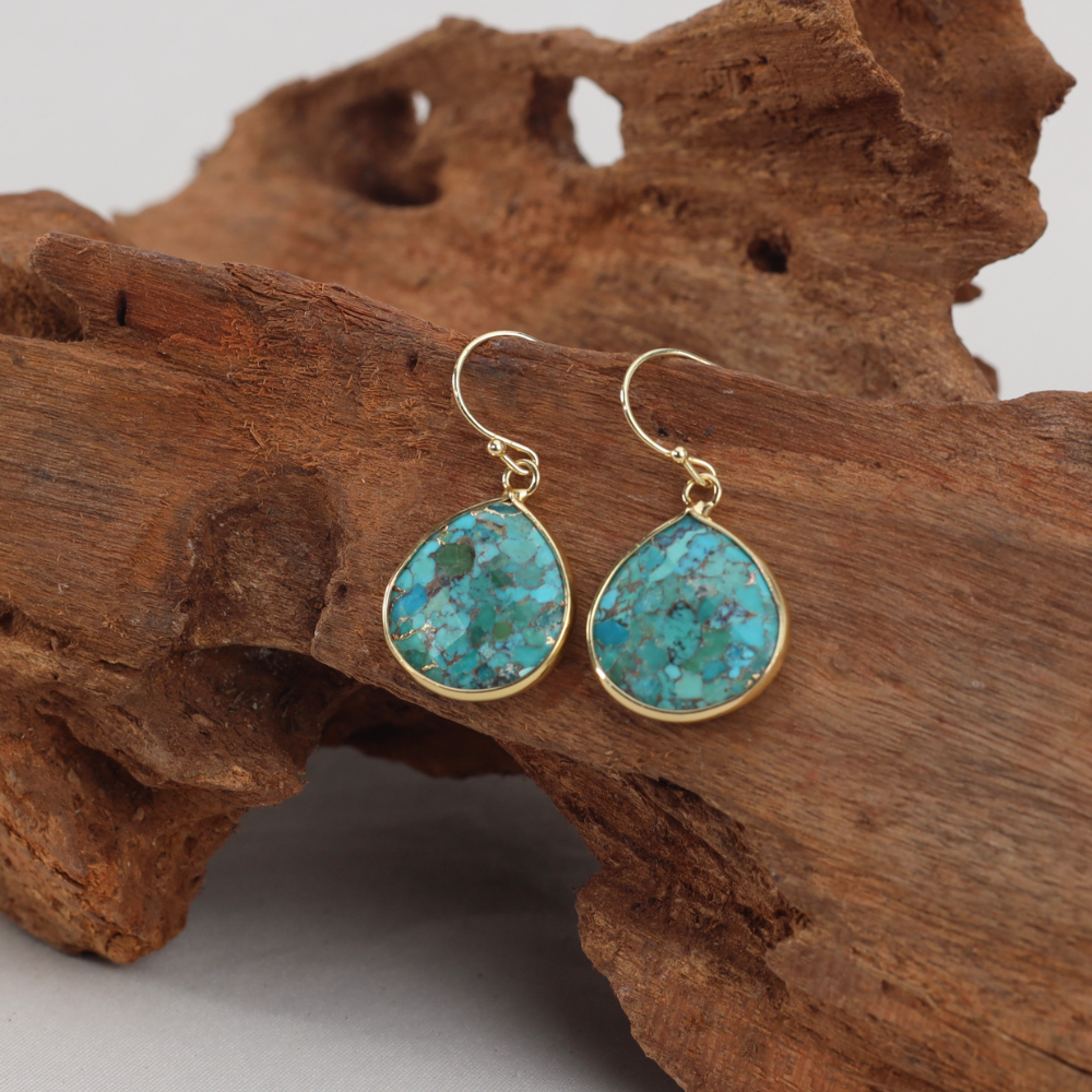 Boucles D'oreilles Azur d'Alice - Pierre Naturelle Turquoise