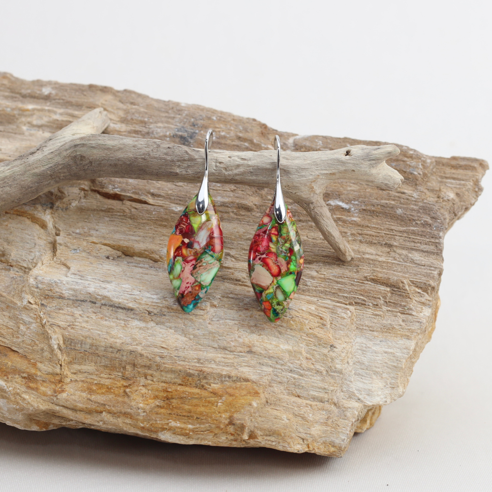 Boucles D'oreilles Gabrielle - Pierre Naturelle de Jaspe