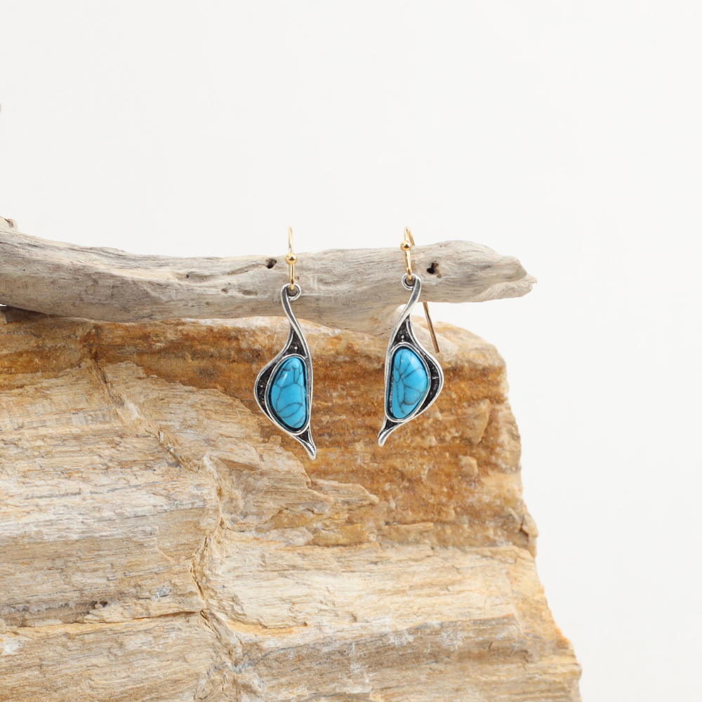 Boucles d'Oreilles Eugénie - Pierre Naturelle de Turquoise