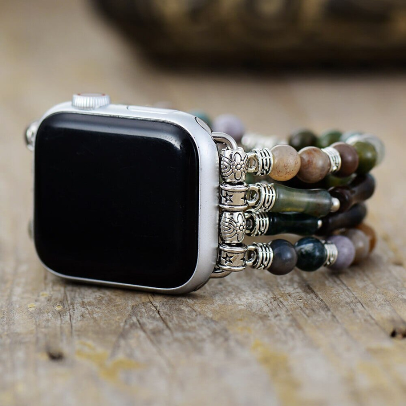 Bracelet en Agate Naturelle Vintage pour Apple Watch