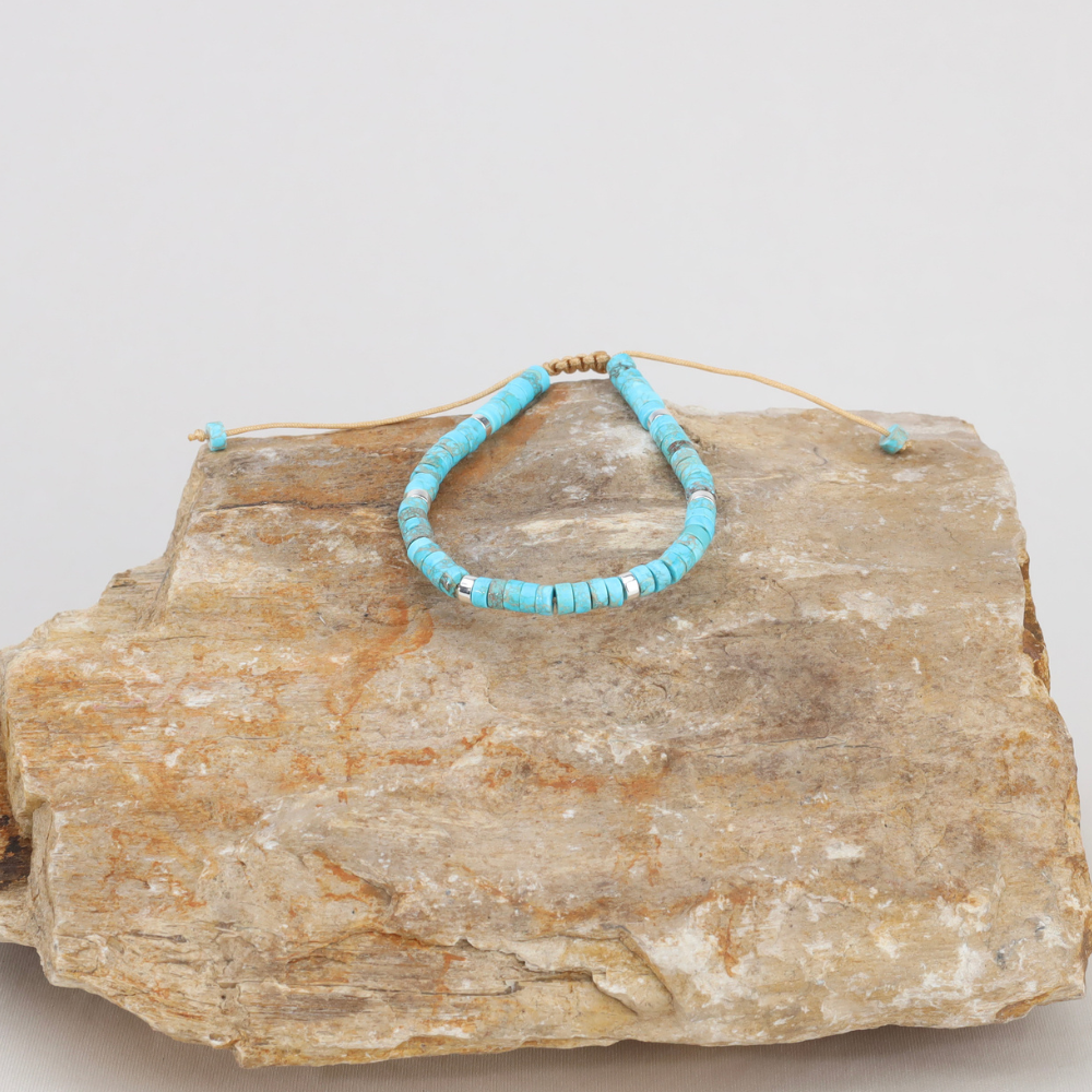 Bracelet Turquoise Maxime - Pierre Naturelle de Jaspe Sédiment Marin