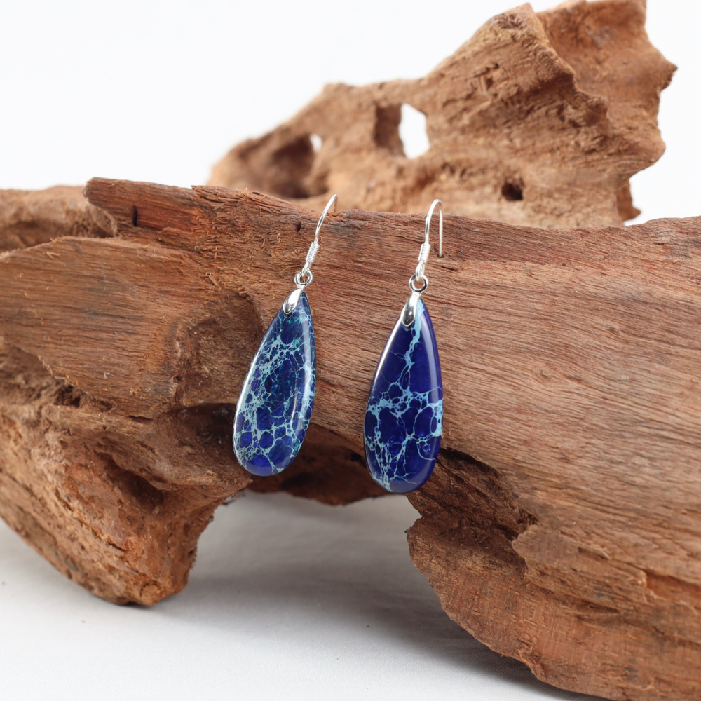 Boucles d'Oreilles Adeline - Pierre Naturelle de Jaspe