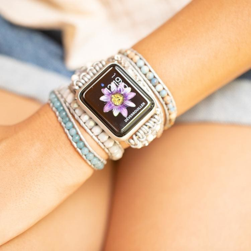 Bracelet en Pierre Naturelle Topaze  pour Apple Watch