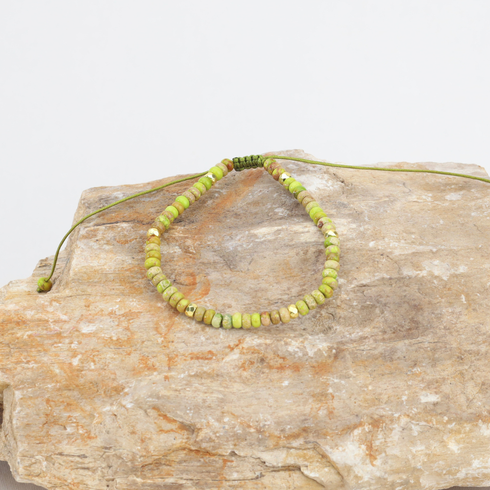 Bracelet Mantra Espérance - Pierre Naturelle de Jaspe Vert