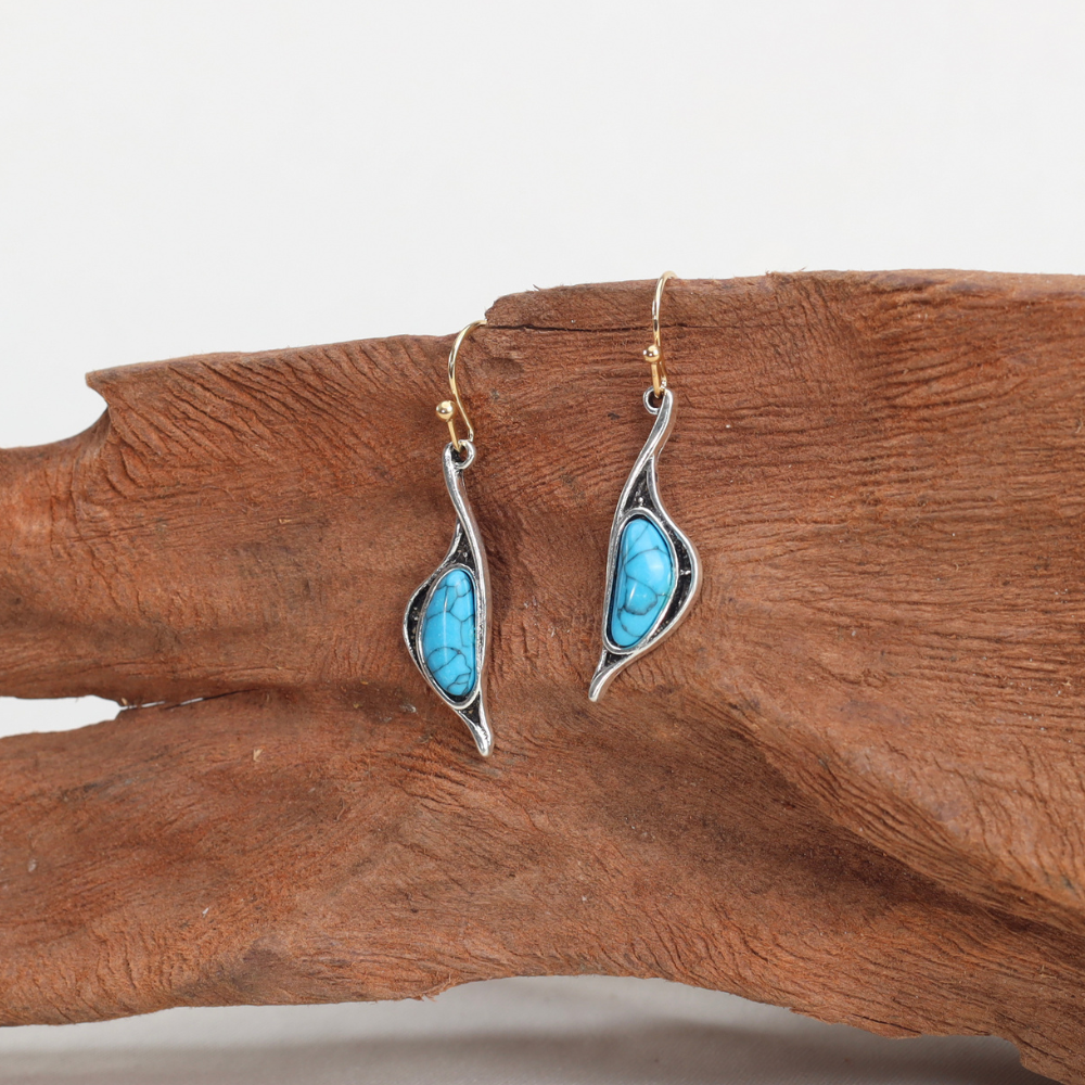 Boucles d'Oreilles Eugénie - Pierre Naturelle de Turquoise