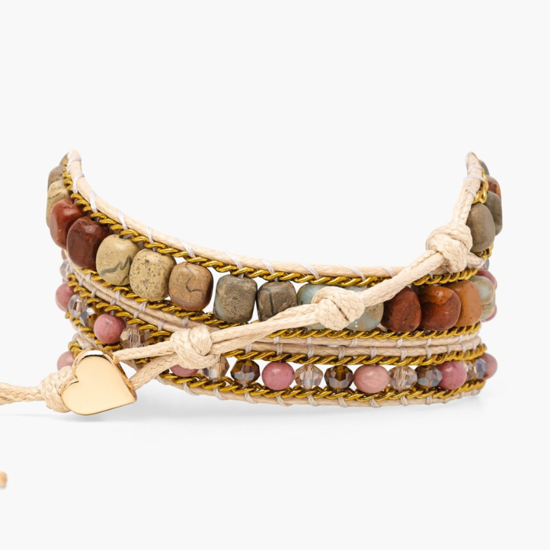 Bracelet en Pierres Naturelles de Jaspe et de Rhodonite pour Samsung Galaxy Watch