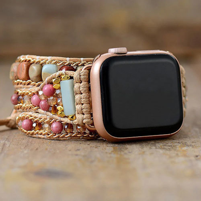 Bracelet Charmant en Jaspe Naturel pour Apple Watch