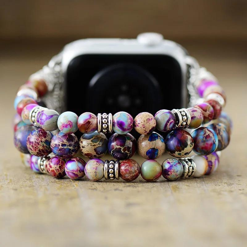 Bracelet Jaspe Naturel pour Apple Watch