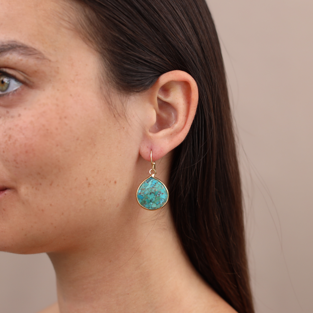 Boucles D'oreilles Azur d'Alice - Pierre Naturelle Turquoise