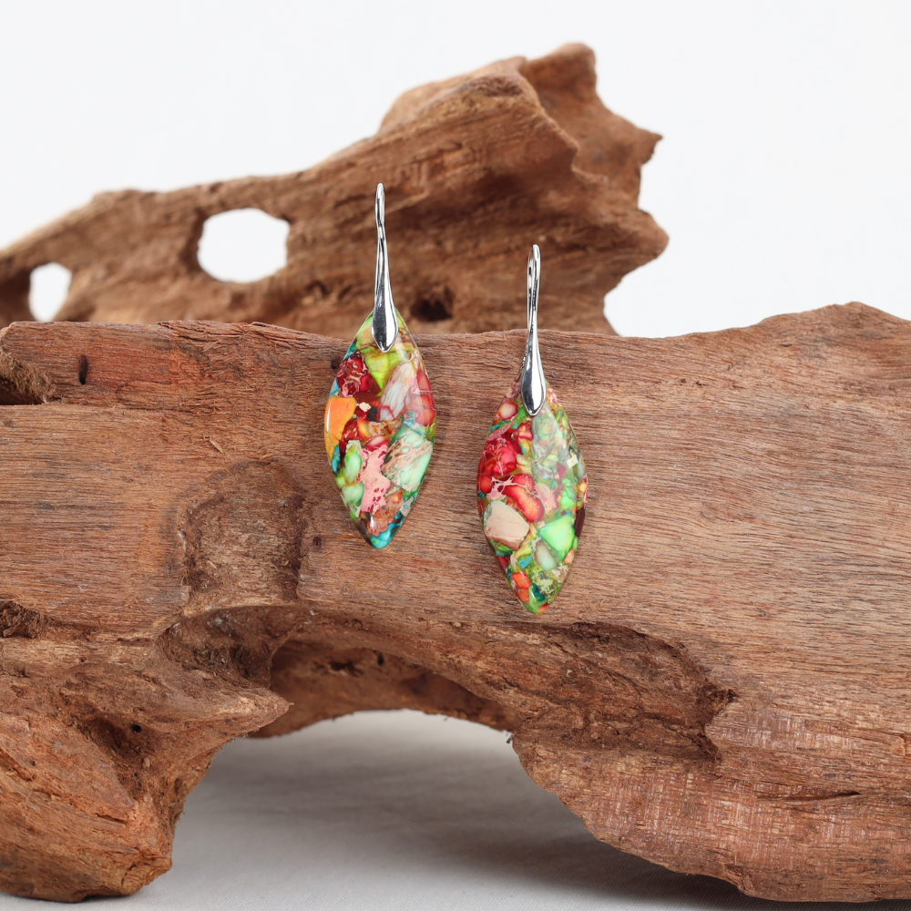 Boucles D'oreilles Gabrielle - Pierre Naturelle de Jaspe