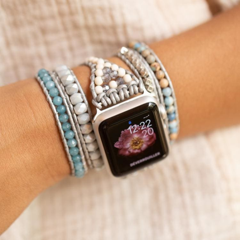 Bracelet en Pierre Naturelle Topaze  pour Apple Watch