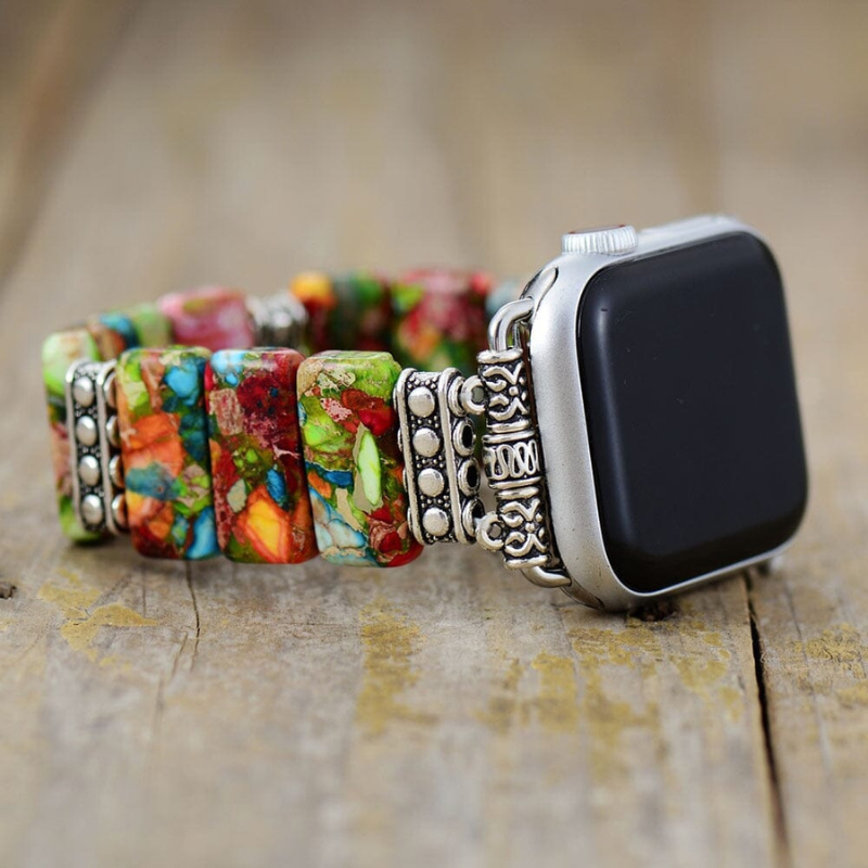 Bracelet Jaspe Naturel Blossom pour Apple Watch