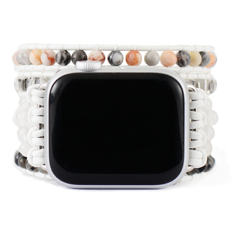 Bracelet en Labradorite Blanche pour Apple Watch