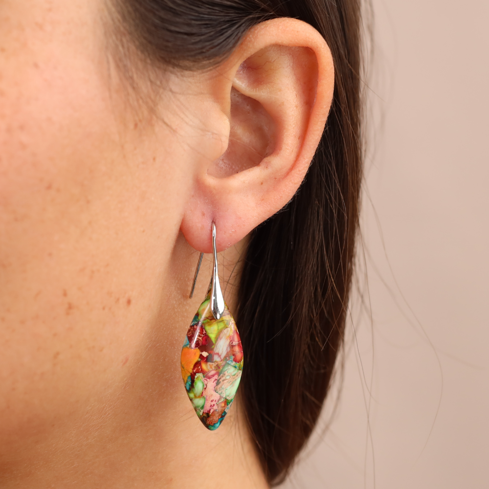 Boucles D'oreilles Gabrielle - Pierre Naturelle de Jaspe