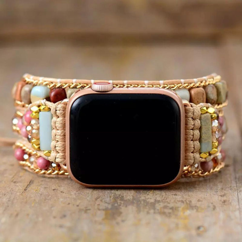 Bracelet Charmant en Jaspe Naturel pour Apple Watch