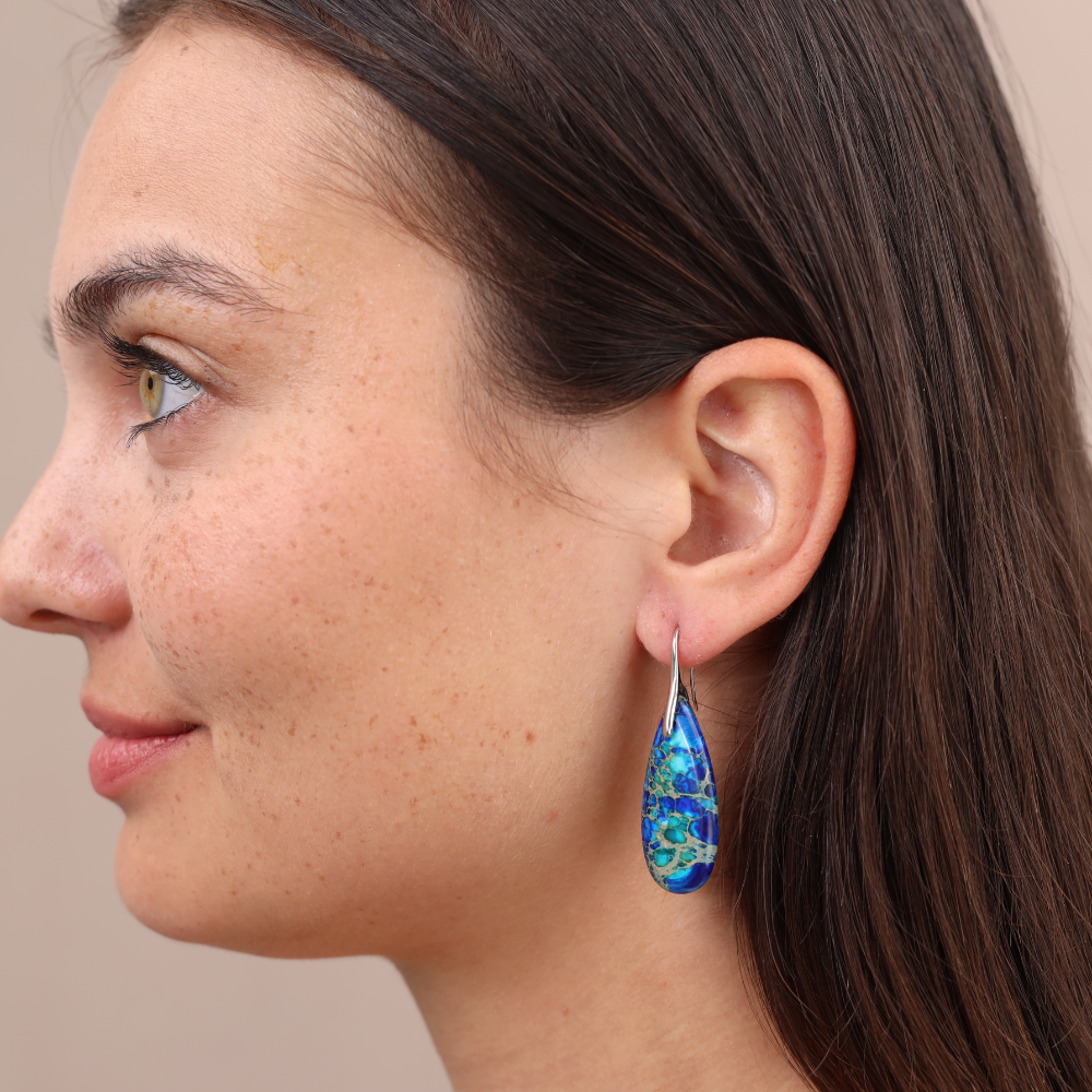 Boucles d'Oreilles Margot - Pierre Naturelle  de Jaspe