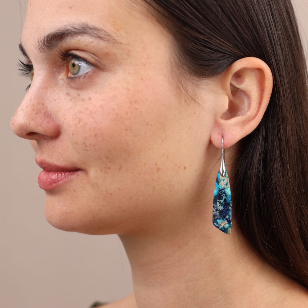 Boucles d'Oreilles Visions d'Alix - Géométrie Impériale et Pierre Naturelle