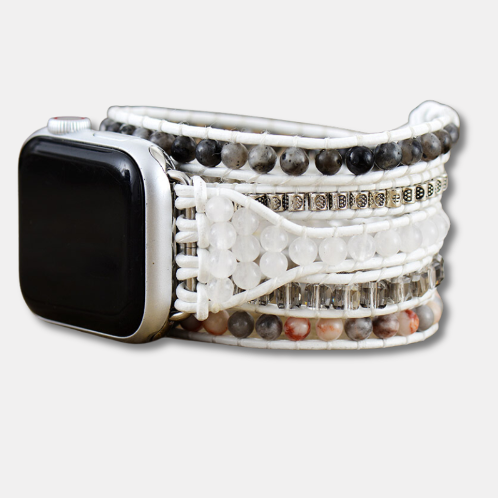 Bracelet en Labradorite Blanche pour Apple Watch