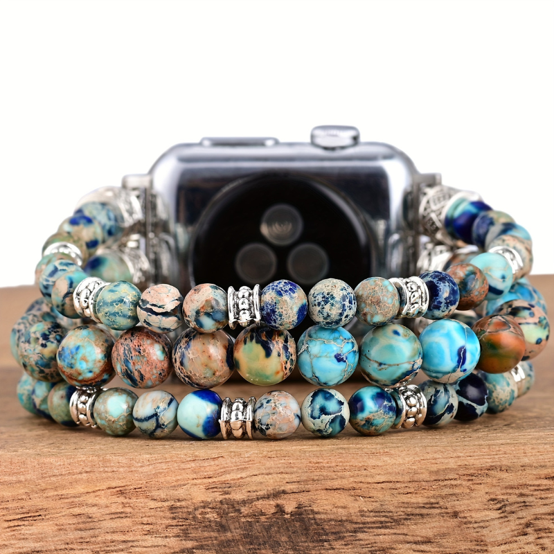 Bracelet Jaspe Azur Turquoise Impérial pour Apple Watch